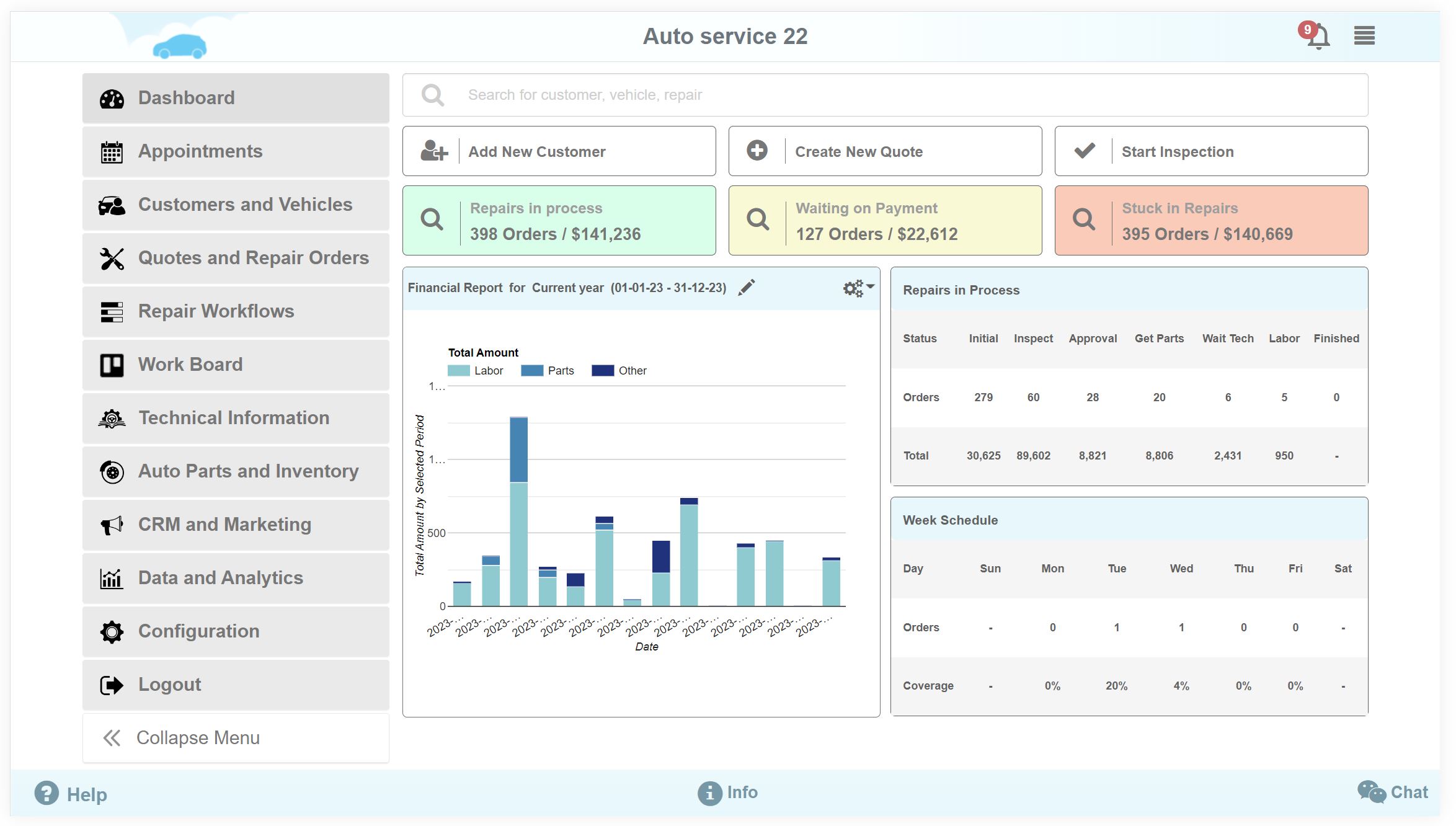 screenshot of AutoRepair Cloud